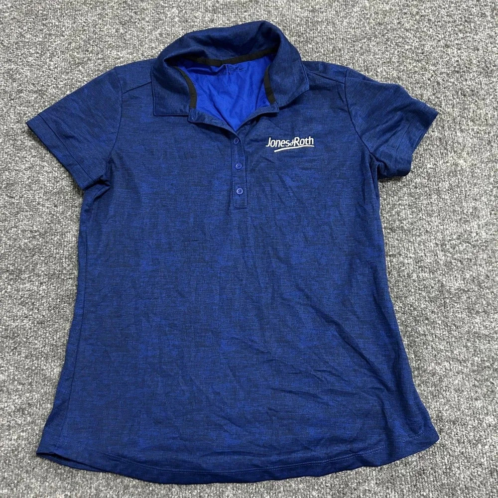 Nike Golf Polo Womens Size M Blue Dri-Fit Space Dye Short Sleeve Athletic Shirt